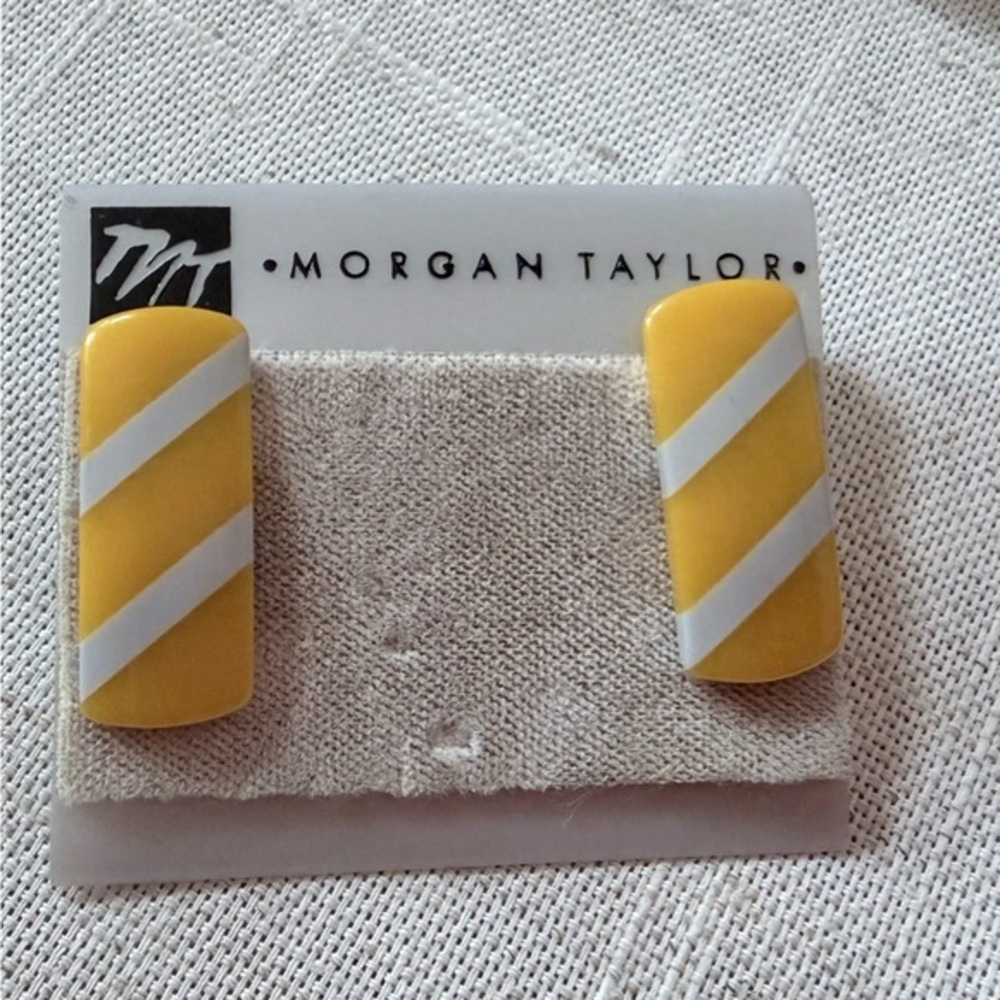 Morgan Taylor Vibrant Yellow and White earrings